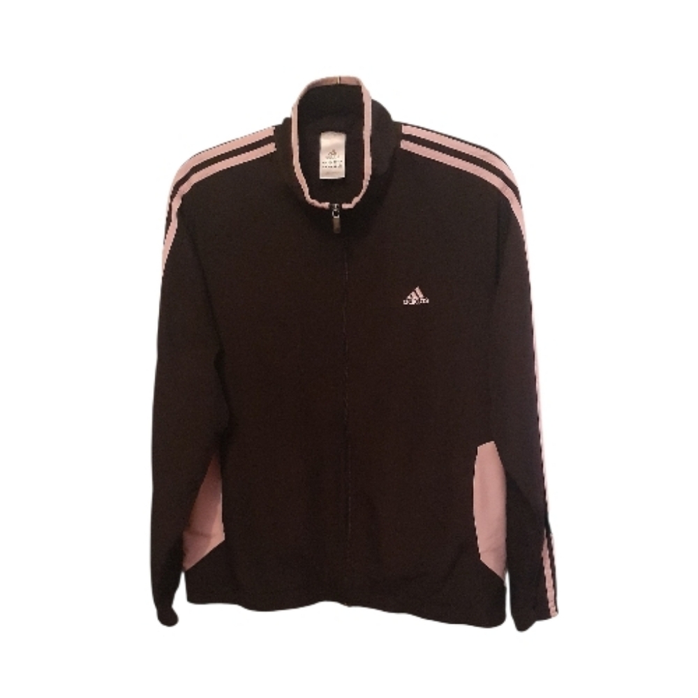 SALE! Adidas Women's Black and Pink Athletic Jacket Windbreaker Size XL